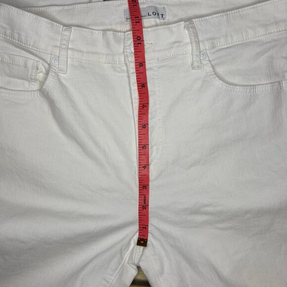 LOFT Denim White Stretch Midrise Bootcut Jeans Neutral Womens Sz 8 - Picture 4 of 9